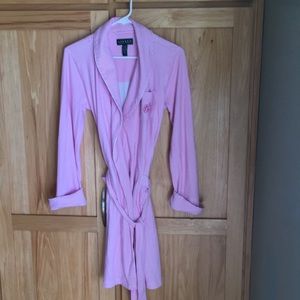 Lauren Ralph Lauren pink white robe women’s small